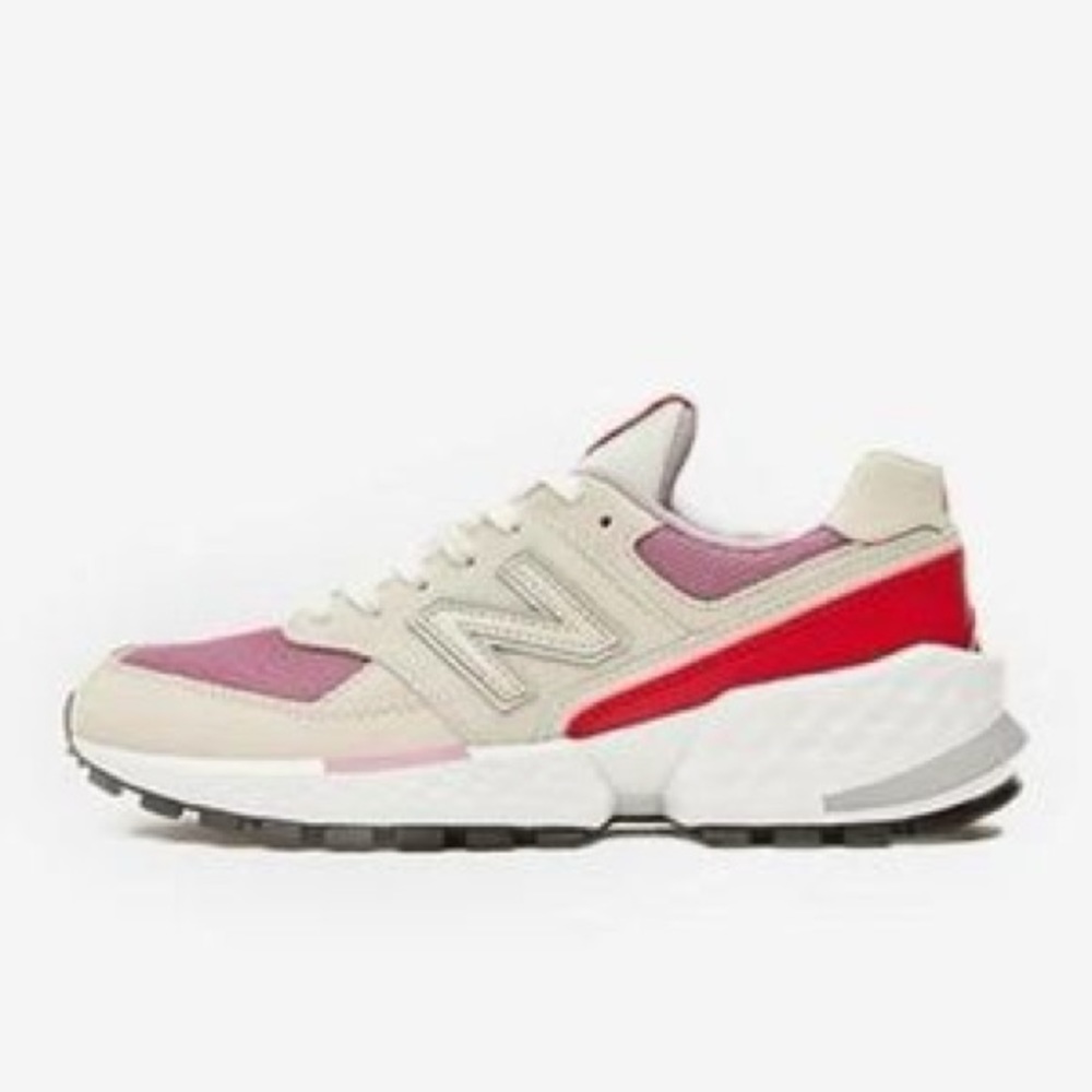 Figs x New Balance 574 Sport Pink and Red Shoes